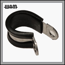 Rubber-lined P-clip